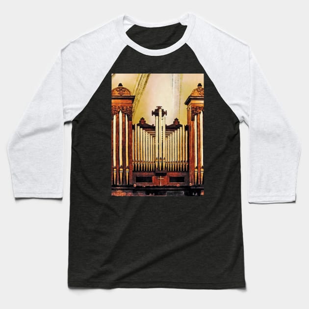 Music - Church Organ Baseball T-Shirt by SusanSavad